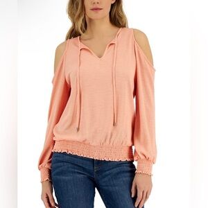 INC International Concepts Cold Shoulder Blouse Shirt